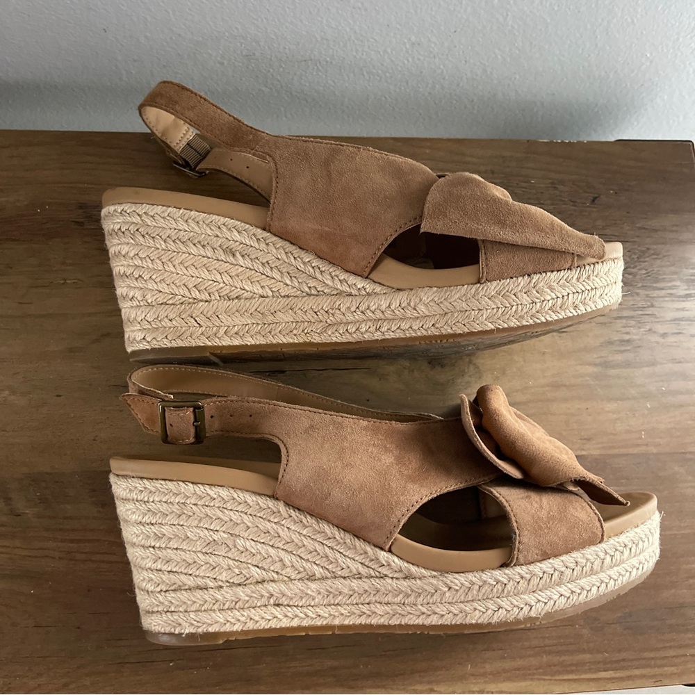 UGG Tan Suede Wedge Sandals